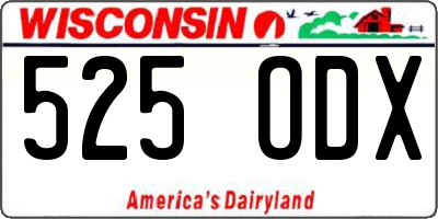 WI license plate 525ODX