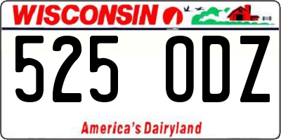 WI license plate 525ODZ