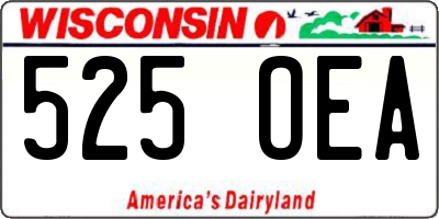 WI license plate 525OEA