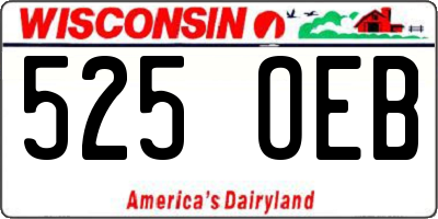 WI license plate 525OEB
