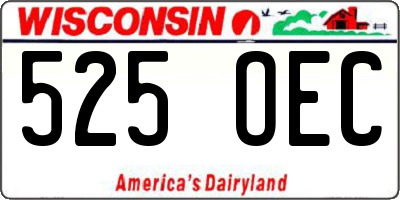 WI license plate 525OEC
