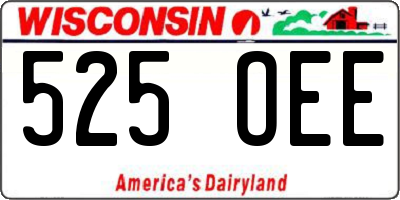 WI license plate 525OEE