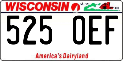 WI license plate 525OEF