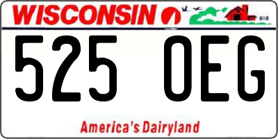 WI license plate 525OEG