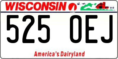 WI license plate 525OEJ