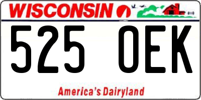 WI license plate 525OEK