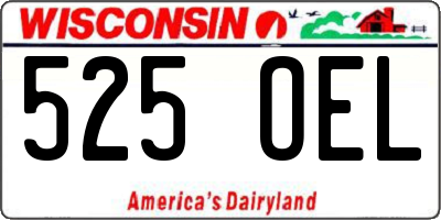 WI license plate 525OEL