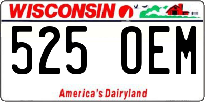 WI license plate 525OEM