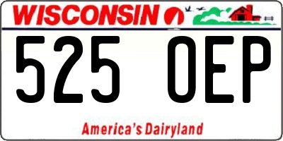 WI license plate 525OEP