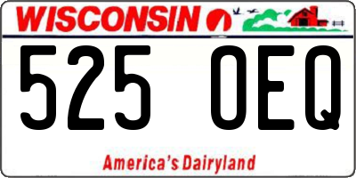 WI license plate 525OEQ
