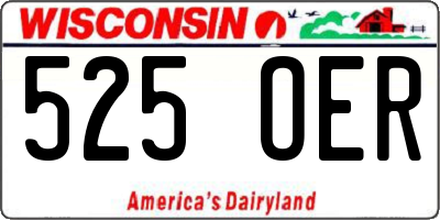 WI license plate 525OER