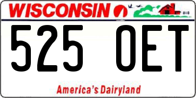 WI license plate 525OET