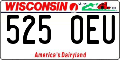 WI license plate 525OEU