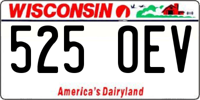 WI license plate 525OEV