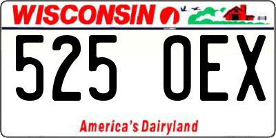 WI license plate 525OEX