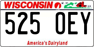 WI license plate 525OEY