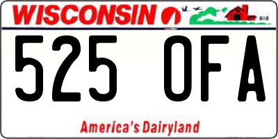 WI license plate 525OFA