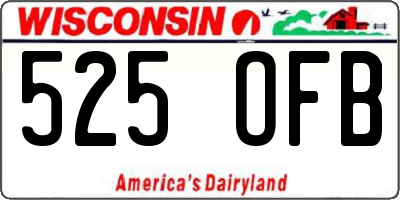 WI license plate 525OFB