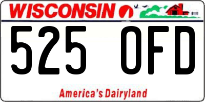 WI license plate 525OFD