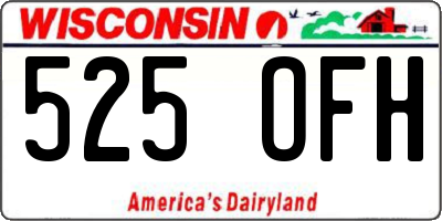 WI license plate 525OFH