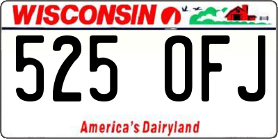 WI license plate 525OFJ