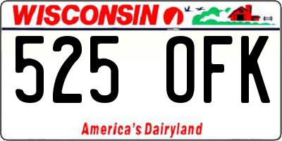 WI license plate 525OFK