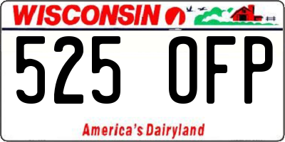 WI license plate 525OFP