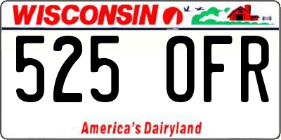 WI license plate 525OFR