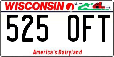 WI license plate 525OFT