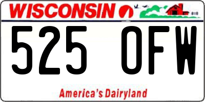 WI license plate 525OFW
