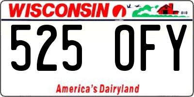 WI license plate 525OFY