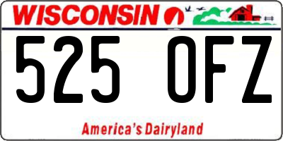 WI license plate 525OFZ