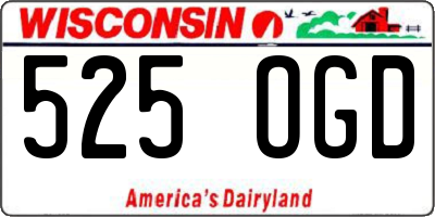 WI license plate 525OGD