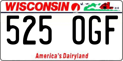 WI license plate 525OGF
