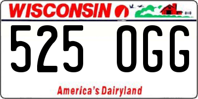 WI license plate 525OGG