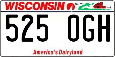WI license plate 525OGH