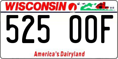 WI license plate 525OOF