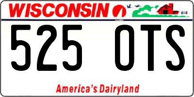 WI license plate 525OTS