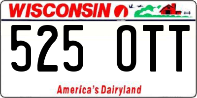 WI license plate 525OTT