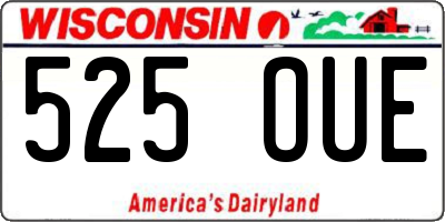 WI license plate 525OUE