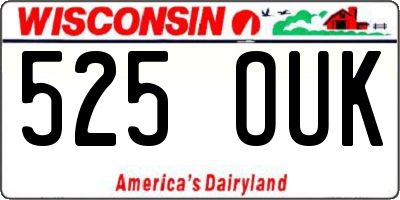 WI license plate 525OUK