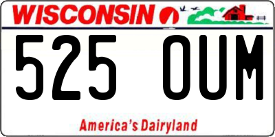 WI license plate 525OUM
