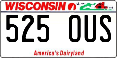 WI license plate 525OUS