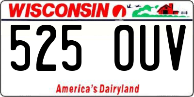 WI license plate 525OUV