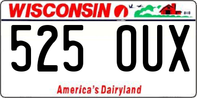 WI license plate 525OUX