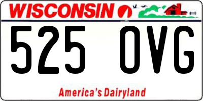 WI license plate 525OVG