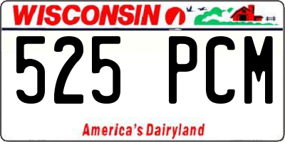 WI license plate 525PCM