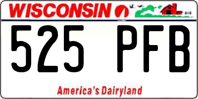 WI license plate 525PFB