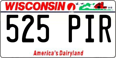 WI license plate 525PIR