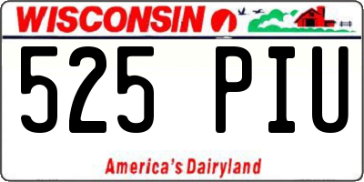 WI license plate 525PIU